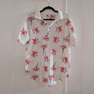 🎀 $5 Floral White and Red Men's Shirt